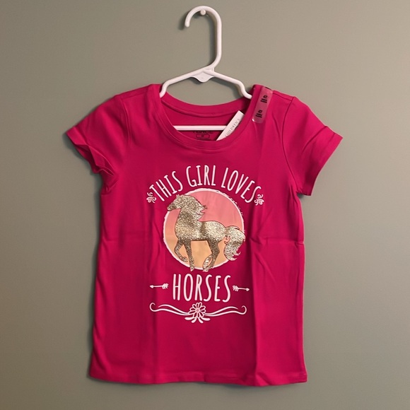 The Children Place tee with a sparkling horse design, pink, size 4T - Picture 16 of 17
